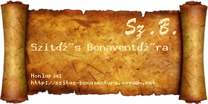Szitás Bonaventúra névjegykártya